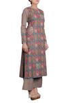 Purvi Doshi_Grey Hand Embroidered Kurta_Online_at_Aza_Fashions