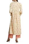 Shop_Ritu Kumar_Beige Printed Kurta With Pants And Scarf _at_Aza_Fashions