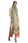 Buy_Ritu Kumar_Beige Printed Kurta With Pants And Scarf _Online_at_Aza_Fashions