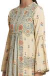 Ritu Kumar_Beige Printed Kurta With Pants And Scarf _at_Aza_Fashions