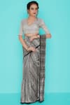 Buy_Pranay Baidya_Silver Tissue Blouse _Online_at_Aza_Fashions