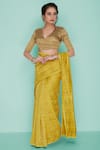 Buy_Pranay Baidya_Gold Tissue Saree Blouse_Online_at_Aza_Fashions