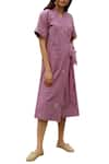 Buy_The Loom Art_Purple Embroidered Wrap Dress_at_Aza_Fashions