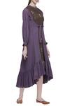 Buy_Chambray & Co._Purple Linen Silk Midi Dress _at_Aza_Fashions