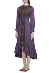 Chambray & Co._Purple Linen Silk Midi Dress _Online_at_Aza_Fashions