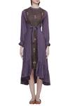 Buy_Chambray & Co._Purple Linen Silk Midi Dress _Online_at_Aza_Fashions