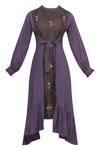 Shop_Chambray & Co._Purple Linen Silk Midi Dress _Online_at_Aza_Fashions