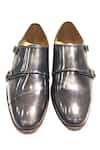 Shop_Artimen_Grey Plain Handcrafted Double Monk Shoes _at_Aza_Fashions