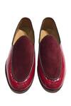Shop_Artimen_Red Textured Dual Shoes_at_Aza_Fashions