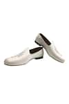 Buy_Artimen_White Hand Embroidery Block Heel Loafers _at_Aza_Fashions