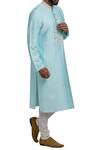 Poonam Kasera_Blue Embroidered Kurta Set_Online_at_Aza_Fashions
