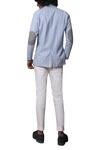 Shop_The Loom Art_Blue Handloom Cotton Striped Blazer Jacket For Men_at_Aza_Fashions