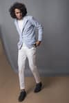 Buy_The Loom Art_Blue Handloom Cotton Striped Blazer Jacket For Men_Online_at_Aza_Fashions