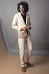 Buy_The Loom Art_Off White Handwoven Cotton Checkered Blazer Jacket  _Online_at_Aza_Fashions