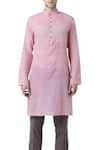 Suketdhir_Pink Cotton Plain Kurta  _Online_at_Aza_Fashions