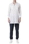 Buy_Suketdhir_White Cotton Printed Shirt Kurta  _at_Aza_Fashions