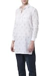 Suketdhir_White Cotton Printed Shirt Kurta  _Online_at_Aza_Fashions