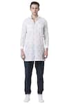 Buy_Suketdhir_White Cotton Printed Shirt Kurta  _Online_at_Aza_Fashions