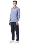 Buy_Suketdhir_Blue Cotton Shirt  _Online_at_Aza_Fashions