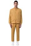 Buy_Suketdhir_Yellow Cotton Trouser Pant_Online_at_Aza_Fashions