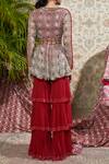 Shop_Ridhima Bhasin_Red Printed Kurta Sharara Set_at_Aza_Fashions