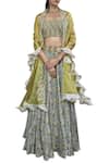Ridhima Bhasin_Blue Printed And Embroidered Lehenga Set_Online_at_Aza_Fashions