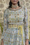 Shop_Ridhima Bhasin_Blue Printed Peplum Kurta Sharara Set_Online_at_Aza_Fashions