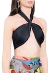 Shivan & Narresh_Black Italian Jersey Two Piece Bikini Set_Online_at_Aza_Fashions