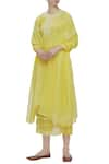 Buy_Neha Khullar_Yellow Cotton Silk Embroidered Kurta Set For Kids_at_Aza_Fashions