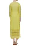 Shop_Neha Khullar_Yellow Cotton Silk Embroidered Kurta Set For Kids_at_Aza_Fashions