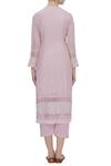 Shop_Neha Khullar_Pink Silk, Kota Round Embroidered Kurta Set _at_Aza_Fashions
