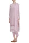 Neha Khullar_Pink Silk, Kota Round Embroidered Kurta Set _Online_at_Aza_Fashions