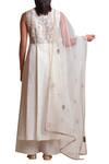 Shop Sue Mue Off White Tulle, Linen Dupatta Dori, Kurta, Resham Thread Embroidery Bateau Set at Aza Fashions Shop_Sue Mue_Off White Tulle, Linen Dupatta Dori, Kurta, Resham Thread Embroidery Bateau Set _at_Aza_Fashions