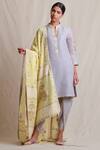 Buy Sue Mue Yellow Cotton, Linen Notch Collar Embroidered Kurta Dhoti Pant Set Online at Aza Fashions Buy_Sue Mue_Yellow Cotton, Linen Notch Collar Embroidered Kurta Dhoti Pant Set _Online_at_Aza_Fashions