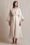 Buy_Sue Mue_Off White Cotton Keyhole Embroidered Jacket Kurta Set _Online_at_Aza_Fashions