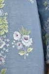 Sue Mue Blue Linen, Lycra Crepe Mandarin Collar Embroidered Kurta Set Online at Aza Fashions Sue Mue_Blue Linen, Lycra Crepe Mandarin Collar Embroidered Kurta Set _Online_at_Aza_Fashions