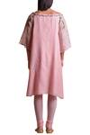 Shop Sue Mue Pink Cotton, Lycra Crepe Embroidered Kurta Set at Aza Fashions Shop_Sue Mue_Pink Cotton, Lycra Crepe Embroidered Kurta Set _at_Aza_Fashions