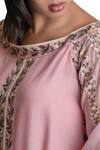 Sue Mue Pink Cotton, Lycra Crepe Embroidered Kurta Set Online at Aza Fashions Sue Mue_Pink Cotton, Lycra Crepe Embroidered Kurta Set _Online_at_Aza_Fashions