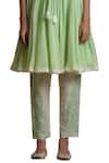 Shop Sue Mue Green Linen, Jute Round Embroidered Kurta Set Online at Aza Fashions Shop_Sue Mue_Green Linen, Jute Round Embroidered Kurta Set _Online_at_Aza_Fashions