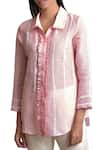 Sue Mue Pink Linen Shirt Collar Embroidered Online at Aza Fashions Sue Mue_Pink Linen Shirt Collar Embroidered _Online_at_Aza_Fashions