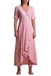 Buy Sue Mue Pink Jute V Neck Embroidered Kurta Set Online at Aza Fashions Buy_Sue Mue_Pink Jute V Neck Embroidered Kurta Set _Online_at_Aza_Fashions