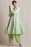 Buy Sue Mue Green Handloom Cotton, Jute Round Embroidered Anarkali Set Online at Aza Fashions Buy_Sue Mue_Green Handloom Cotton, Jute Round Embroidered Anarkali Set _Online_at_Aza_Fashions