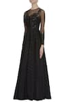 Shop_Neha Mehta Couture_Black Embellished Gown _Online_at_Aza_Fashions
