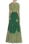 Shop_Neha Mehta Couture_Green Round Embroidered Kurta And Lehenga _at_Aza_Fashions