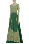 Neha Mehta Couture_Green Round Embroidered Kurta And Lehenga _Online_at_Aza_Fashions