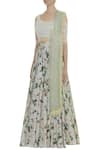 Neha Mehta Couture_White Leaf Neck Embroidered Lehenga Set _Online_at_Aza_Fashions