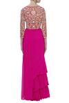 Shop_Arpita Mehta_Pink Net Mirror Embroidered Jacket_at_Aza_Fashions