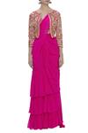 Arpita Mehta_Pink Net Mirror Embroidered Jacket_Online_at_Aza_Fashions