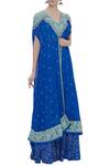 Buy_Arpita Mehta_Blue Georgette Embroidered Kurta With Bandhani Sharara_at_Aza_Fashions