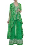 Buy_Arpita Mehta_Green Embroidered Jacket Pant Set_at_Aza_Fashions